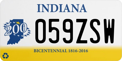 IN license plate 059ZSW