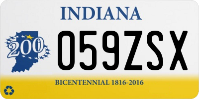 IN license plate 059ZSX