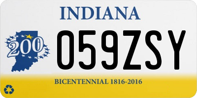 IN license plate 059ZSY