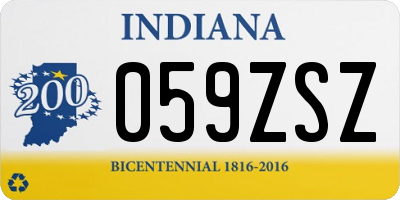 IN license plate 059ZSZ