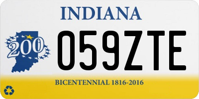IN license plate 059ZTE