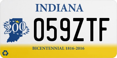 IN license plate 059ZTF