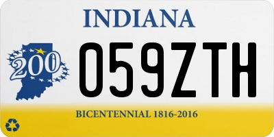 IN license plate 059ZTH