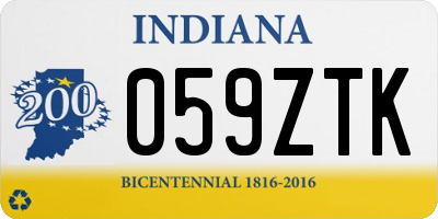 IN license plate 059ZTK