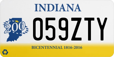IN license plate 059ZTY