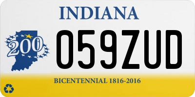 IN license plate 059ZUD