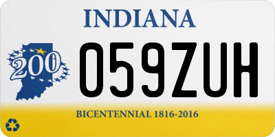IN license plate 059ZUH