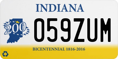 IN license plate 059ZUM