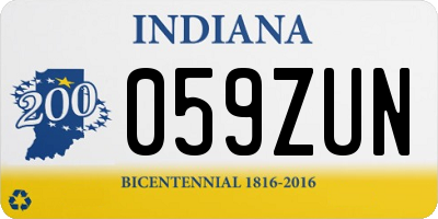 IN license plate 059ZUN
