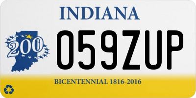 IN license plate 059ZUP