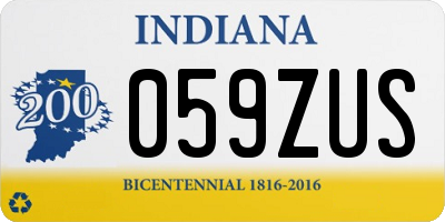 IN license plate 059ZUS