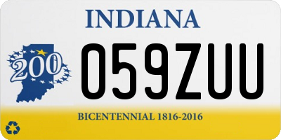 IN license plate 059ZUU