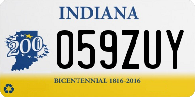 IN license plate 059ZUY