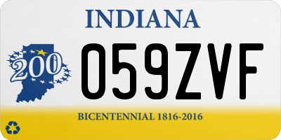 IN license plate 059ZVF