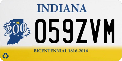IN license plate 059ZVM