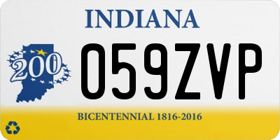 IN license plate 059ZVP