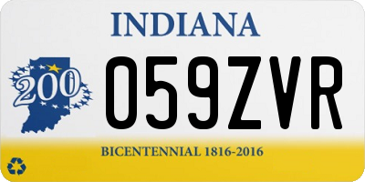 IN license plate 059ZVR