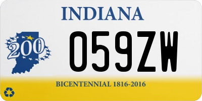 IN license plate 059ZW