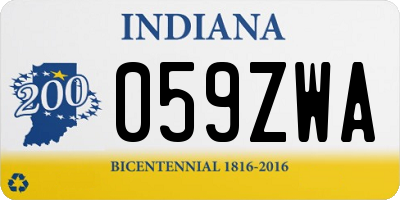 IN license plate 059ZWA