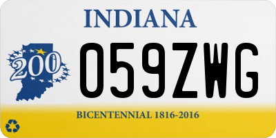 IN license plate 059ZWG