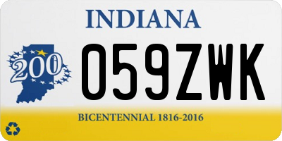 IN license plate 059ZWK