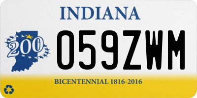 IN license plate 059ZWM