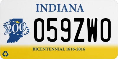 IN license plate 059ZWO