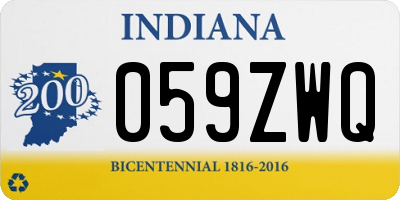 IN license plate 059ZWQ