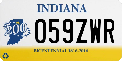 IN license plate 059ZWR