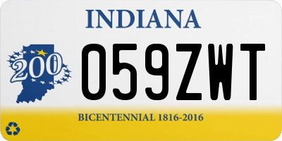 IN license plate 059ZWT