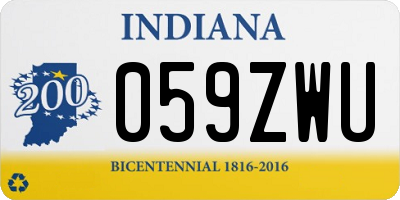IN license plate 059ZWU