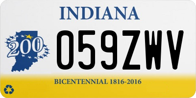 IN license plate 059ZWV