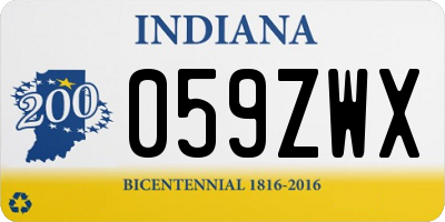 IN license plate 059ZWX