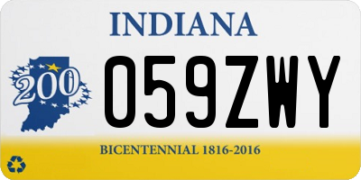IN license plate 059ZWY
