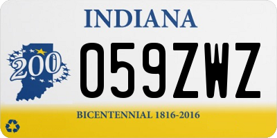 IN license plate 059ZWZ