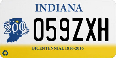 IN license plate 059ZXH
