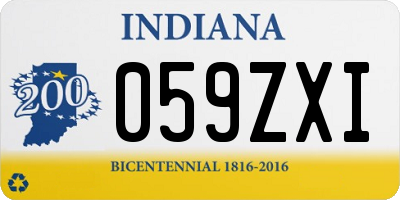 IN license plate 059ZXI