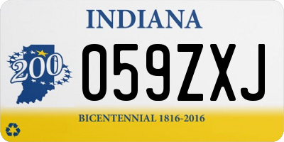 IN license plate 059ZXJ