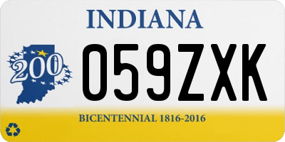 IN license plate 059ZXK