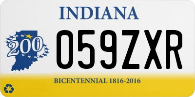 IN license plate 059ZXR
