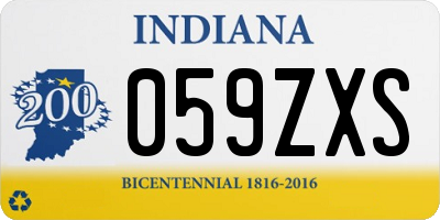 IN license plate 059ZXS