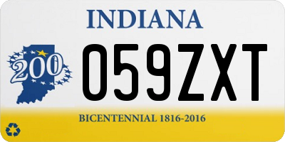 IN license plate 059ZXT