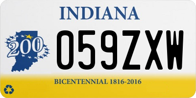 IN license plate 059ZXW