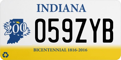 IN license plate 059ZYB