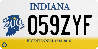 IN license plate 059ZYF