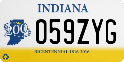 IN license plate 059ZYG
