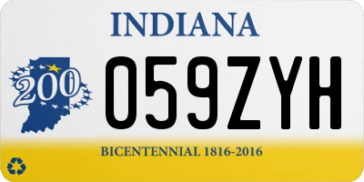 IN license plate 059ZYH