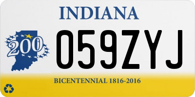IN license plate 059ZYJ