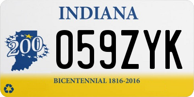 IN license plate 059ZYK