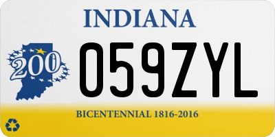 IN license plate 059ZYL